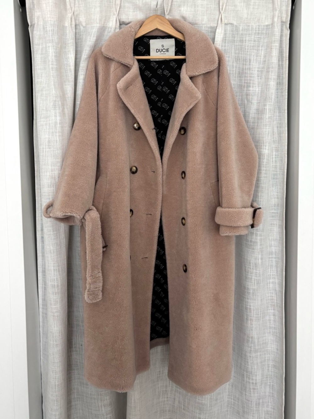 Ducie London 100% Wool Coat Taupe